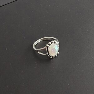 BLUE HOWLITE NEW SIZE 8 POLISHED CABECHON RING